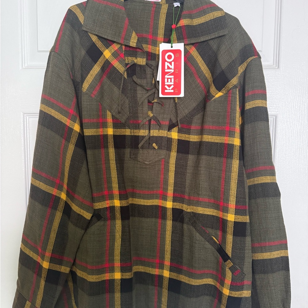 Kenzo Tartan Jacket with Lace-Up Detail